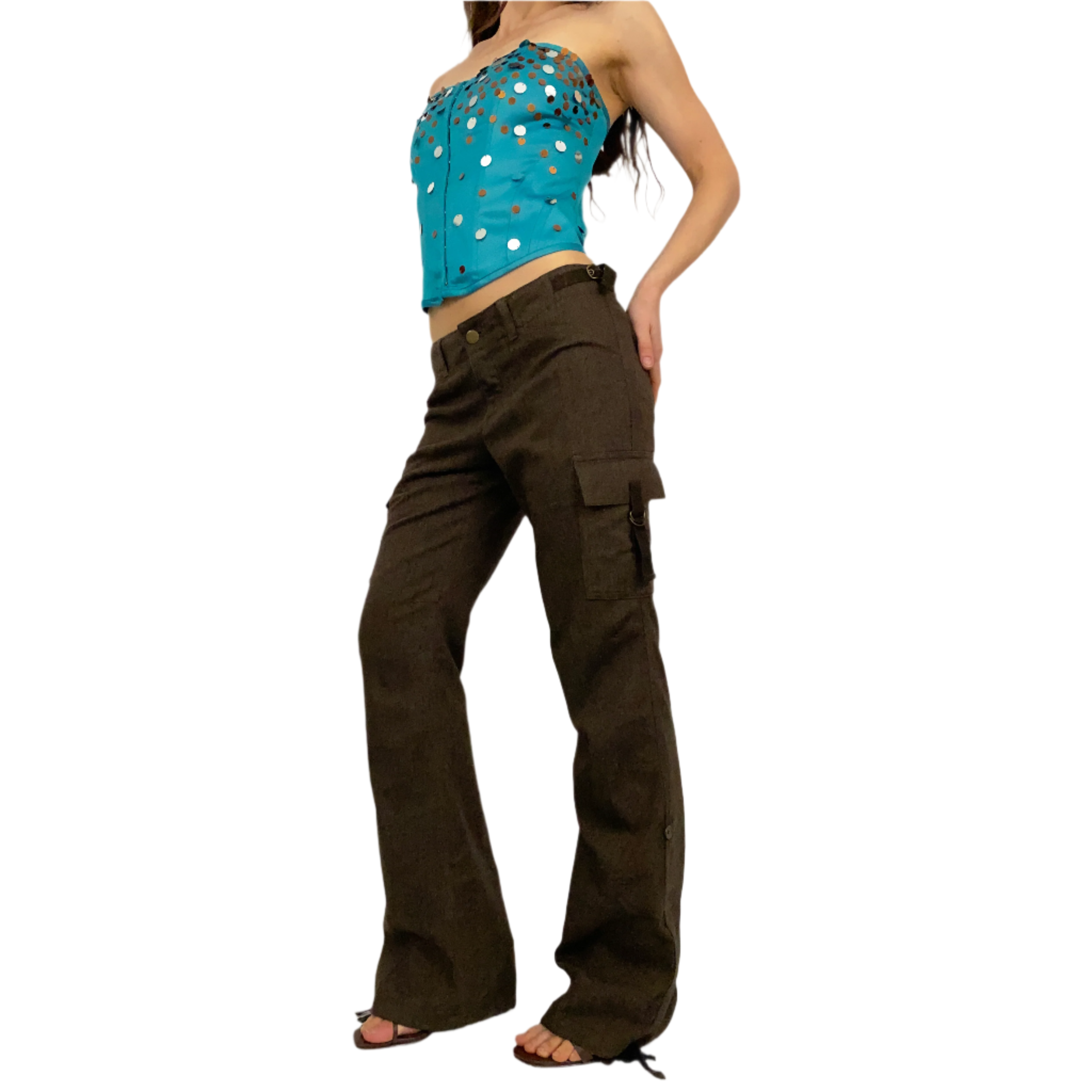 Chocolate Wool Cargo Pants (XS)