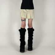 90s Cream Pleated Mini Skirt (S)