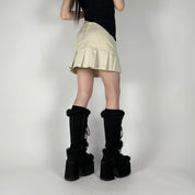 90s Cream Pleated Mini Skirt (S)