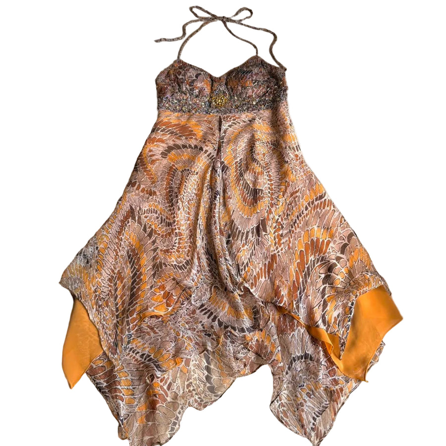 Sue Wong Silk Beaded Asymmetrical Dress (S/M)