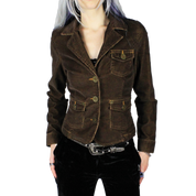 Y2K Fitted Corduroy Jacket (XS)