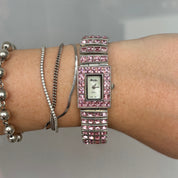 Y2K Pink Gem Bracelet Watch