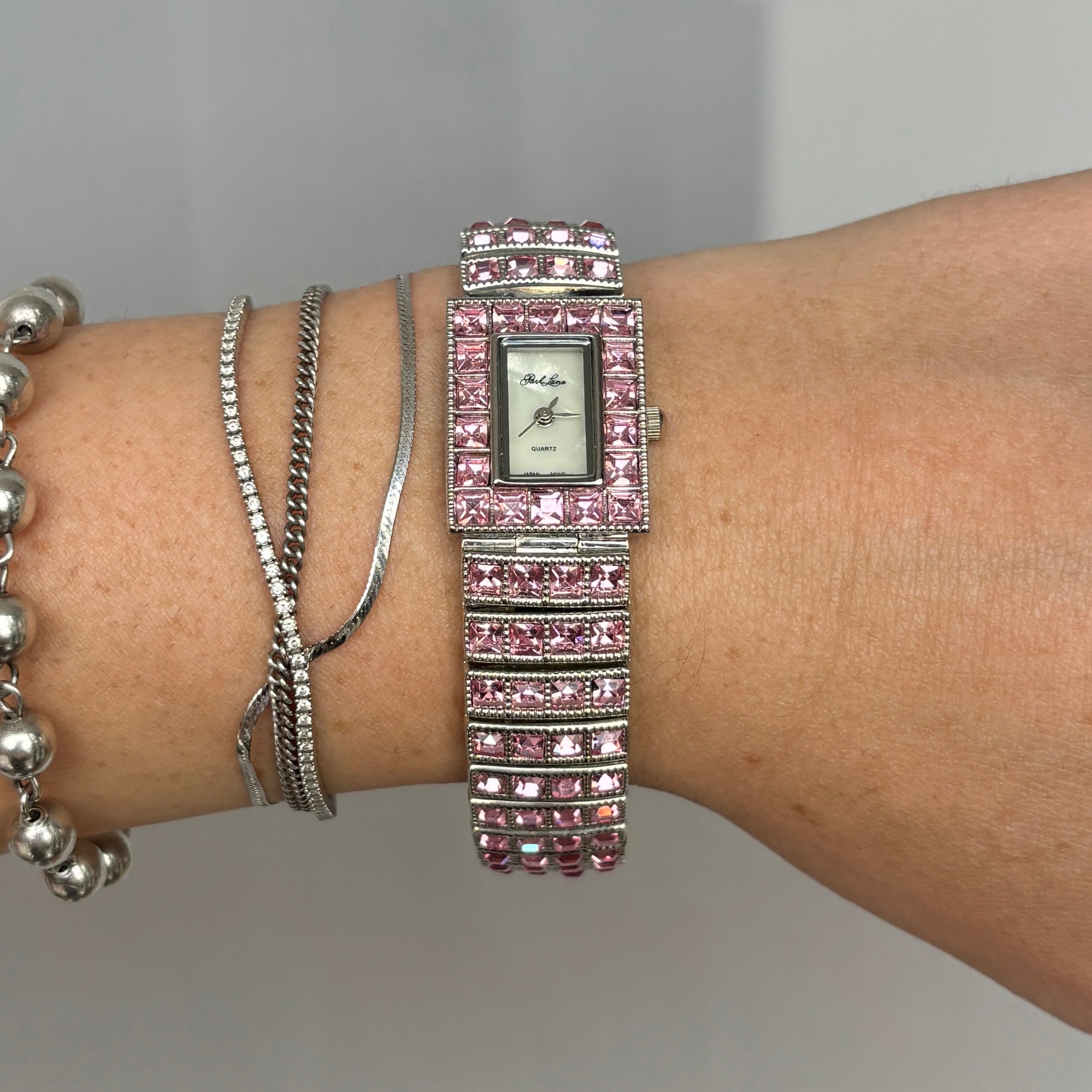 Y2K Pink Gem Bracelet Watch