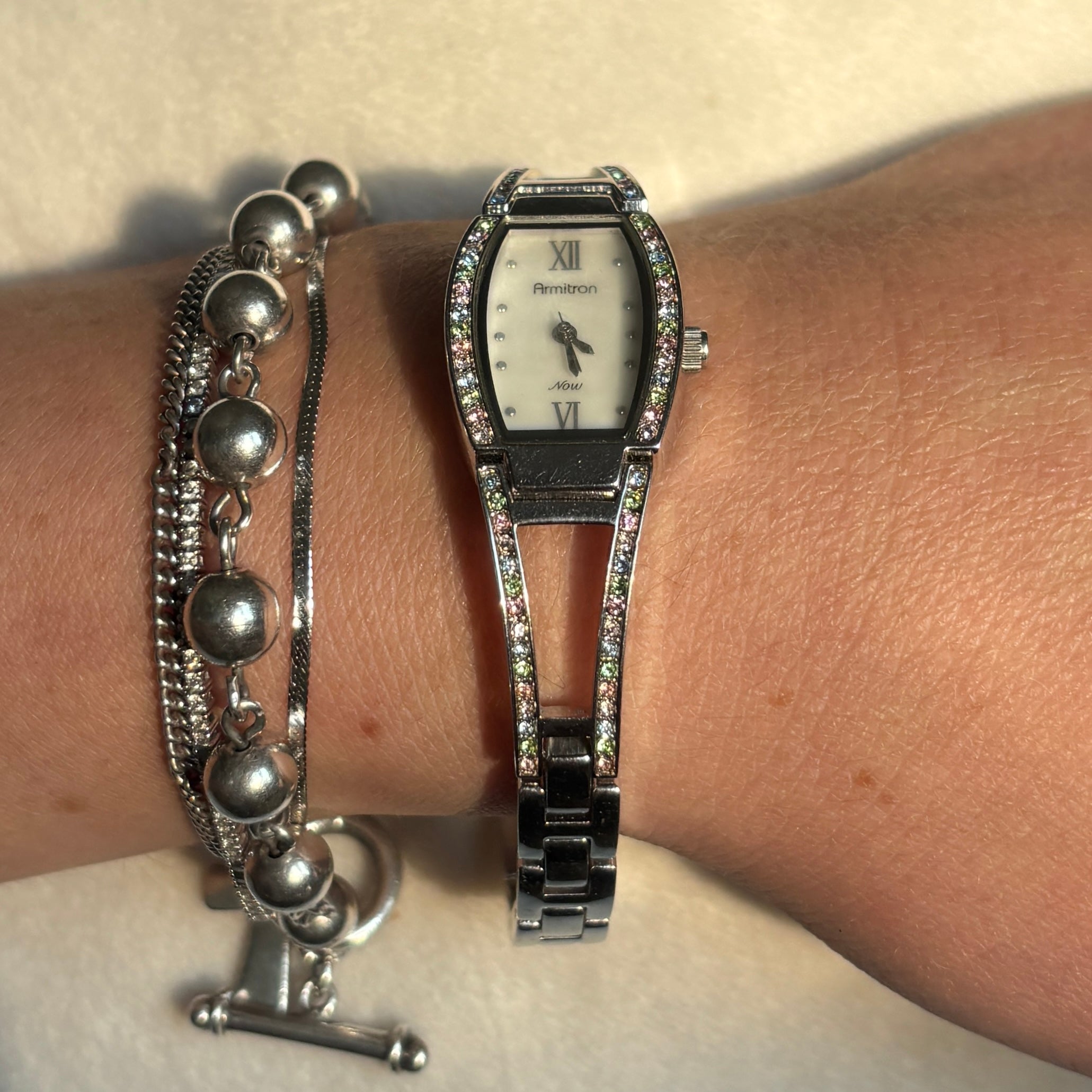 Y2K Pastel & Pearl Gem Watch