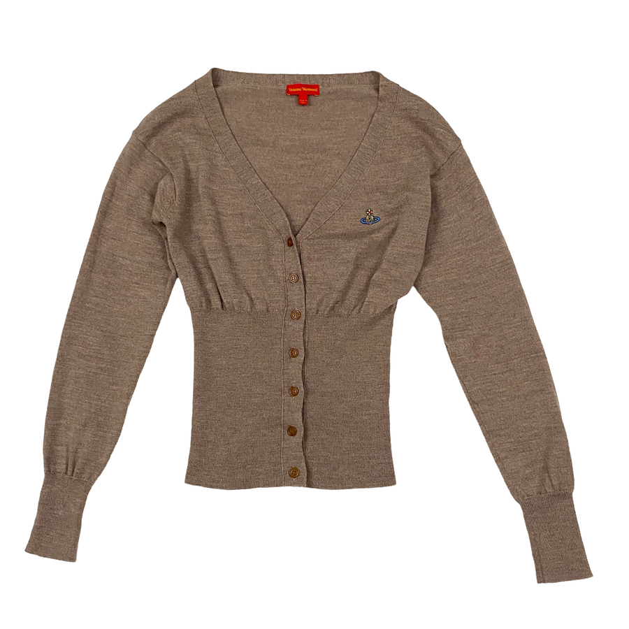 Vivienne Westwood Beige Cinch Orb Cardigan Sweater (S)