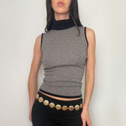 Knit Turtleneck Academia Tank Top (S)