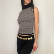 Knit Turtleneck Academia Tank Top (S)
