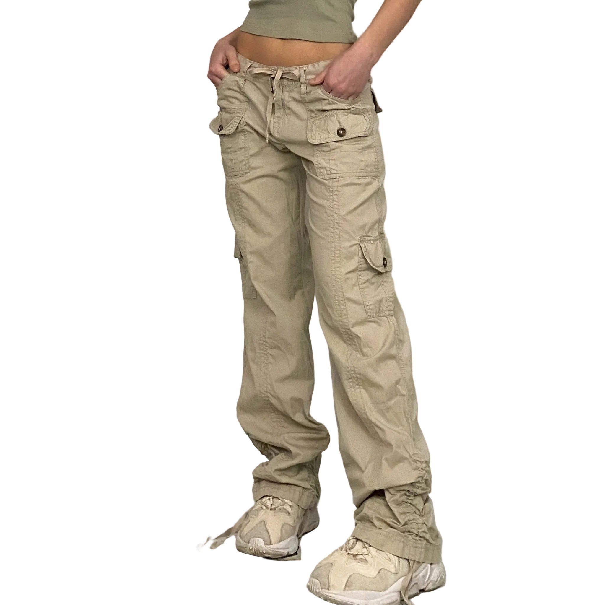 パンツ 00s Y's archive cropped cargo pants 2000s Khaki Scrunch Cargo Pants (S) – Holy Thrift