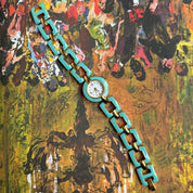 Retro Turquoise and Gold Watch