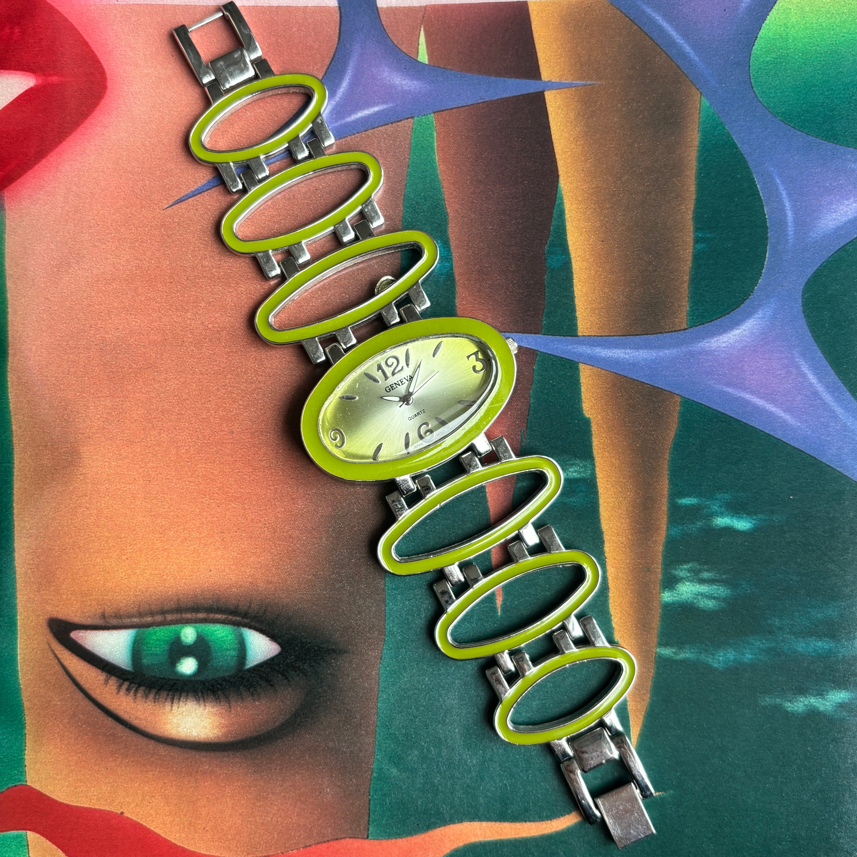 Groovy Lime Enamel Watch