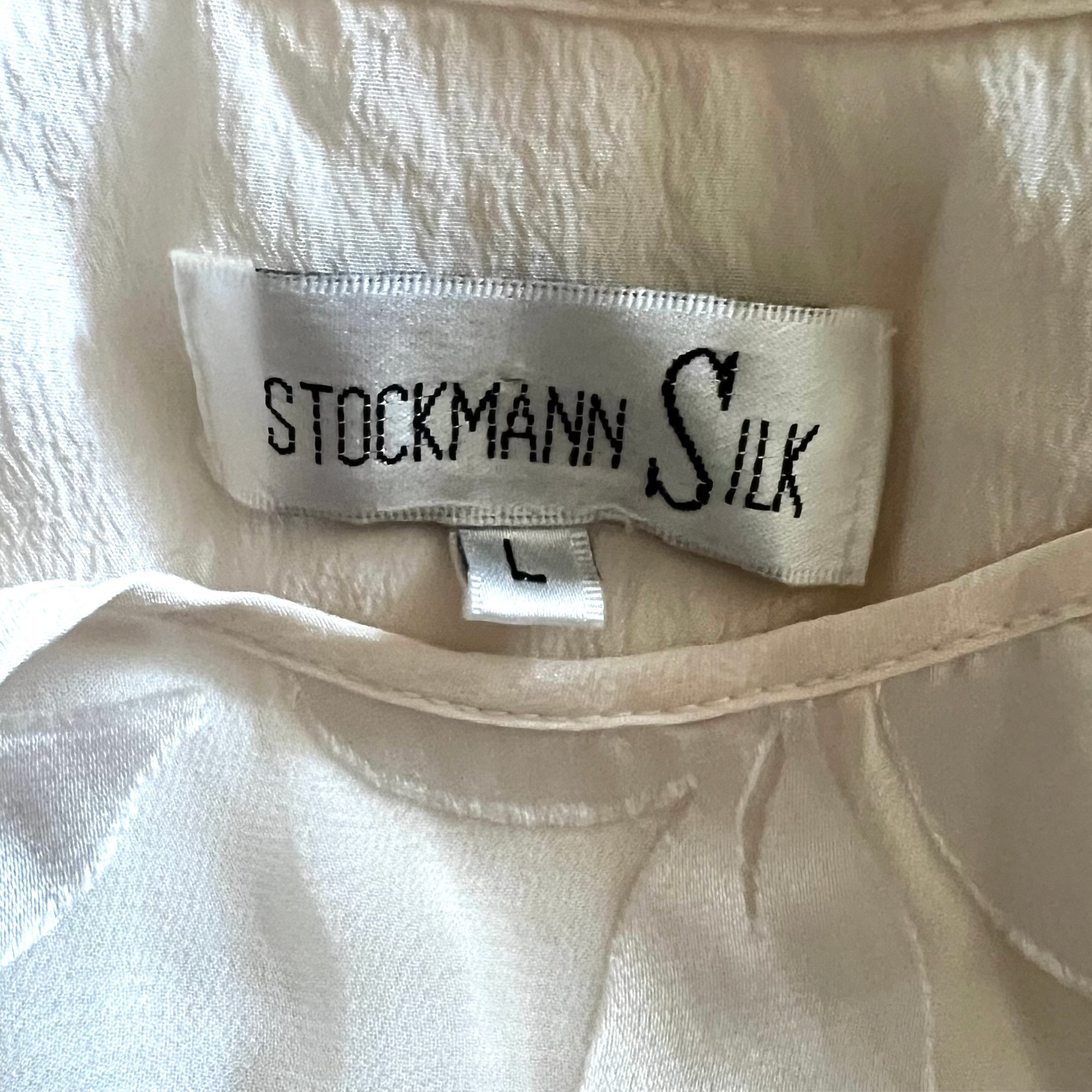 Vintage Creamy Silk Maxi Slip Dress (M)