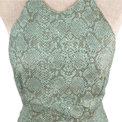 Y2K Icy Snakeskin Backless Halter (S)
