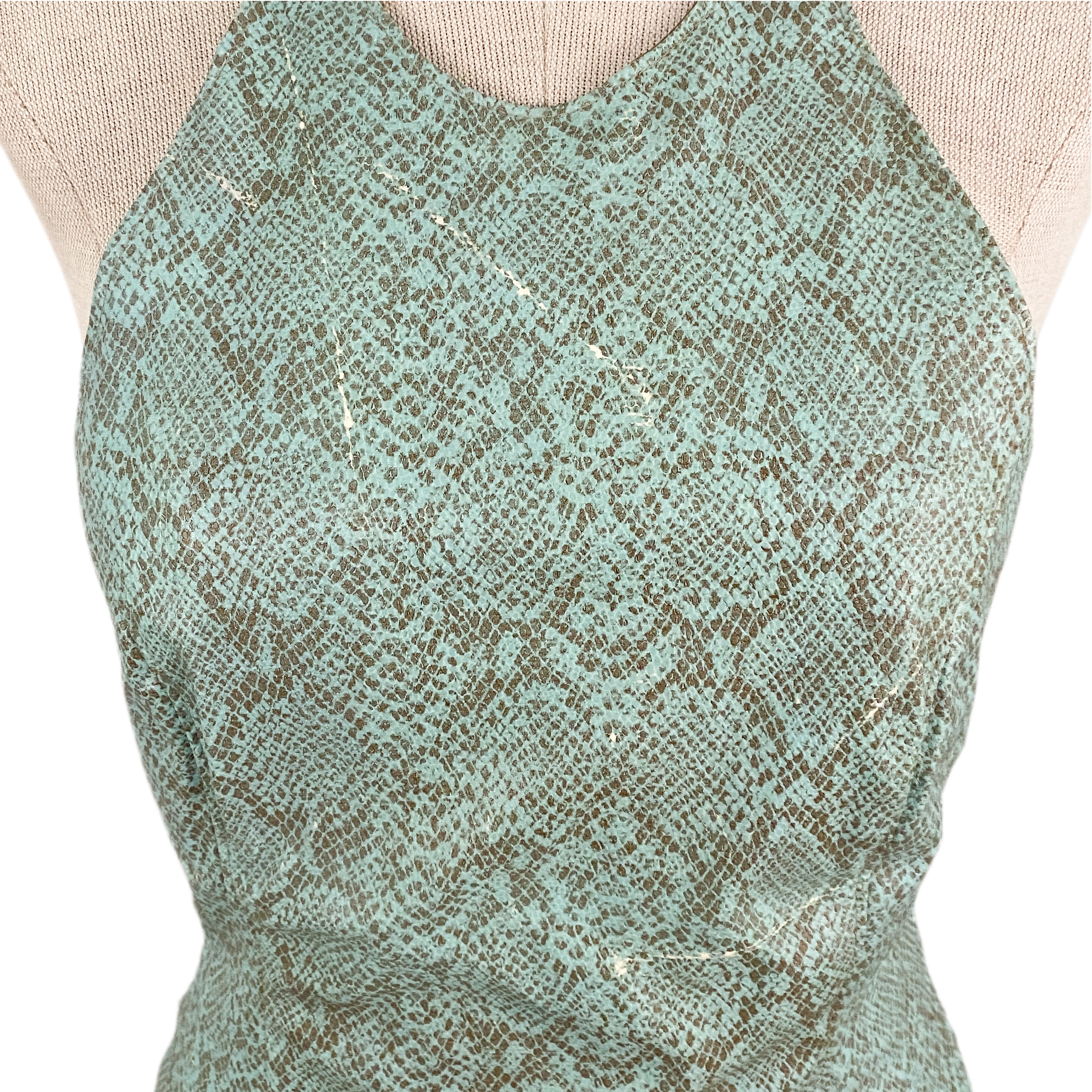 Y2K Icy Snakeskin Backless Halter (S)