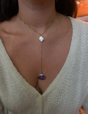 Golden Dusk Lariat Necklace