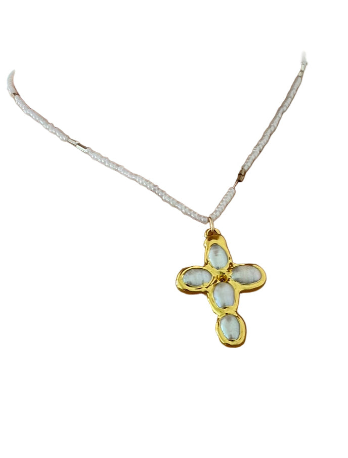 Pearl Cross Necklace