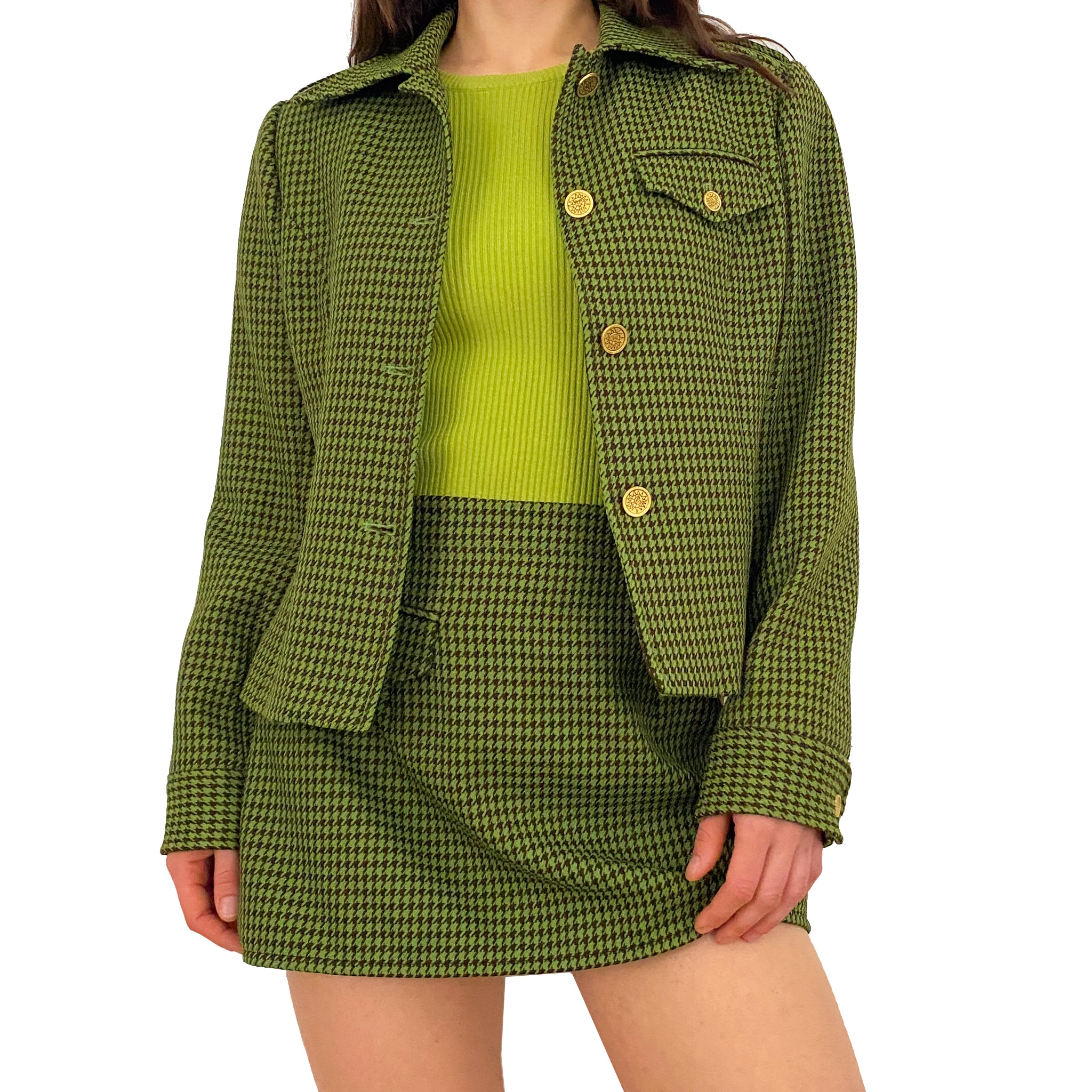Green Plaid Suit Set (M)