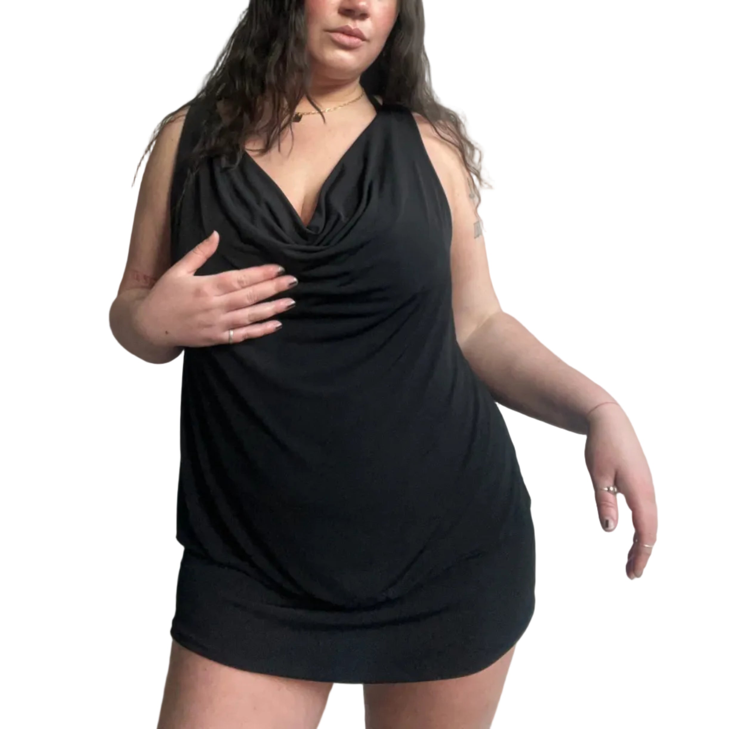 90s mini dress 90s Slinky Racerback Mini Dress (L)