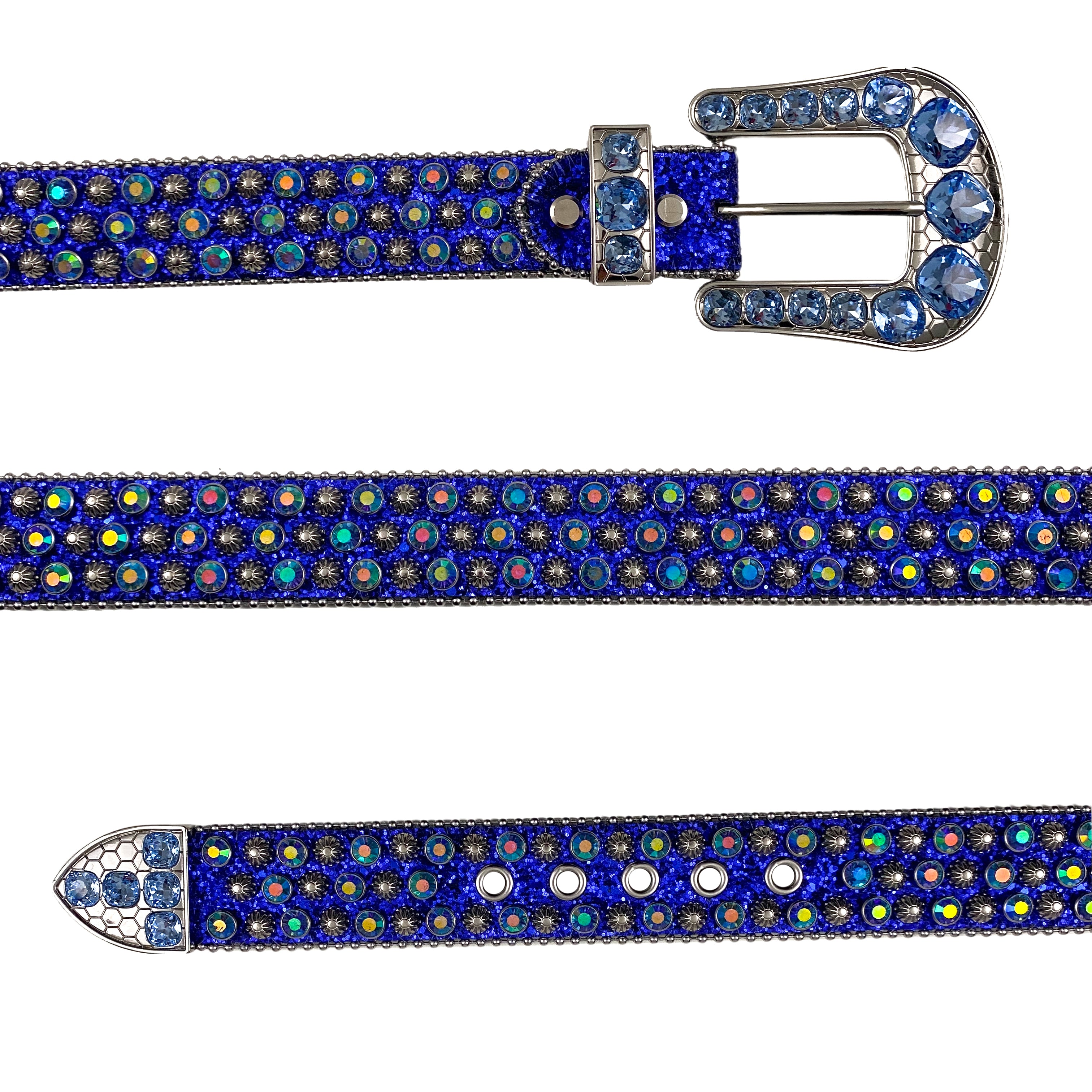 Blue Rhinestone and Studded Belt (XS)