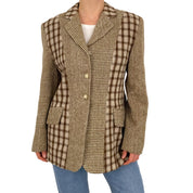 90's Mixed Plaid Blazer (M)