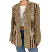 90's Mixed Plaid Blazer (M)
