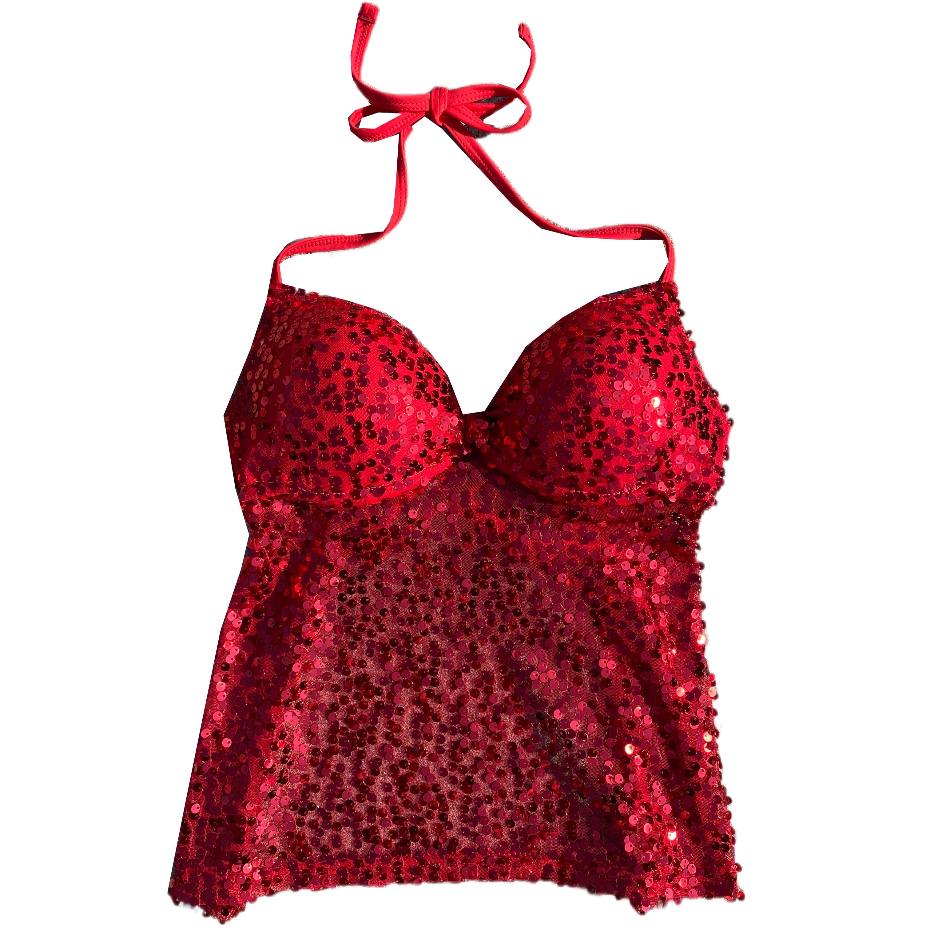 Vixen Red Sequin Backless Halter (XS)