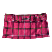 Pink & Lime Plaid Micro Mini Skirt (S)