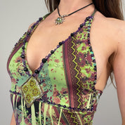 Embellished Backless Halter (XS)