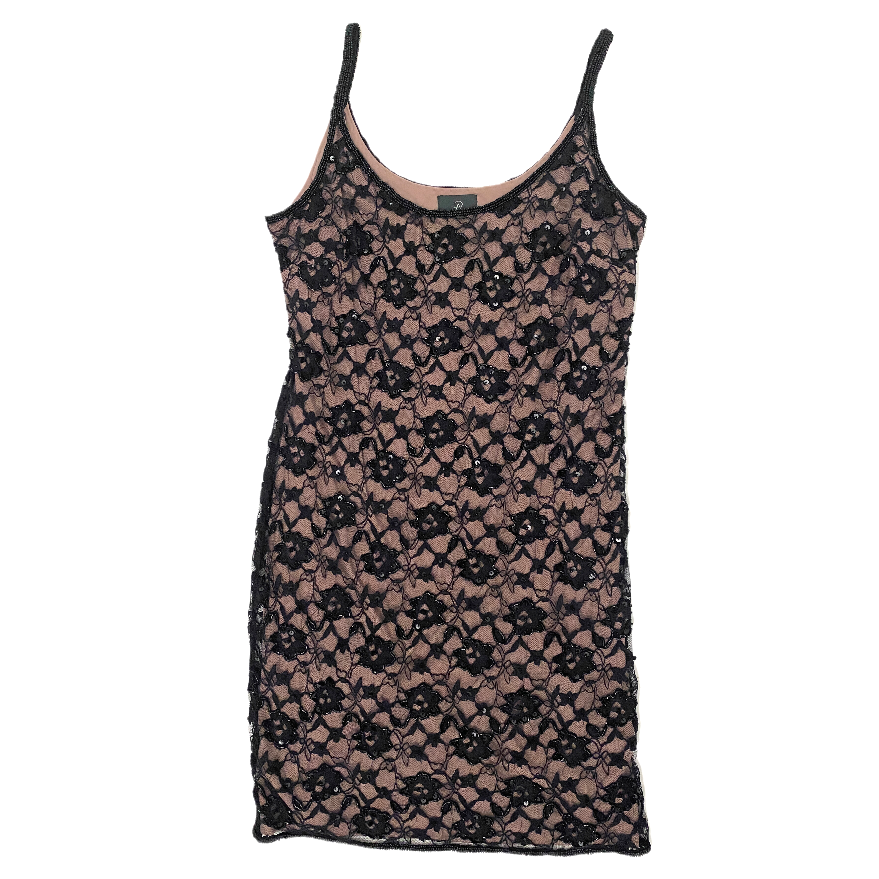 Beaded Lace Mini Dress (M)