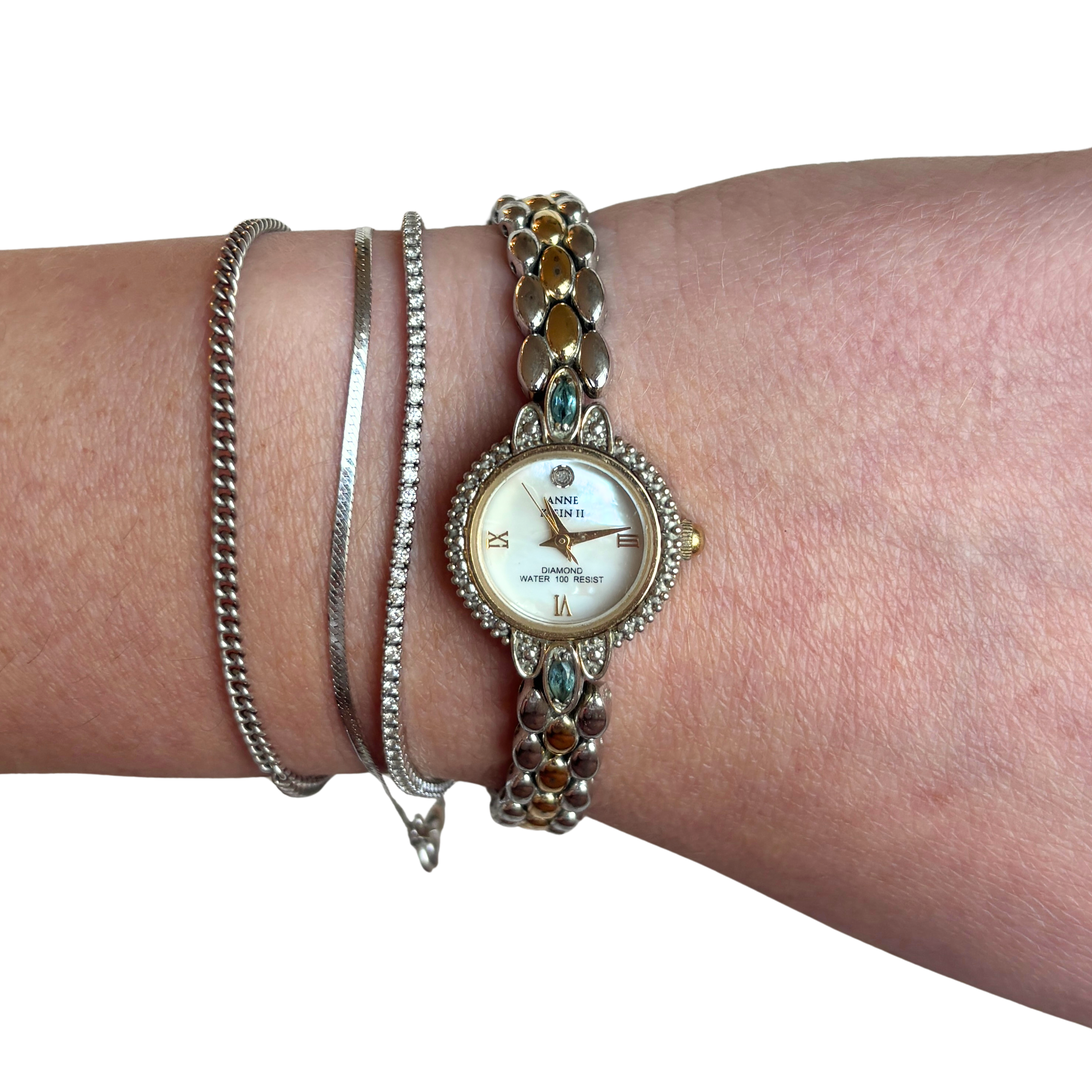 Baby Blue Diamond and Pearl Watch