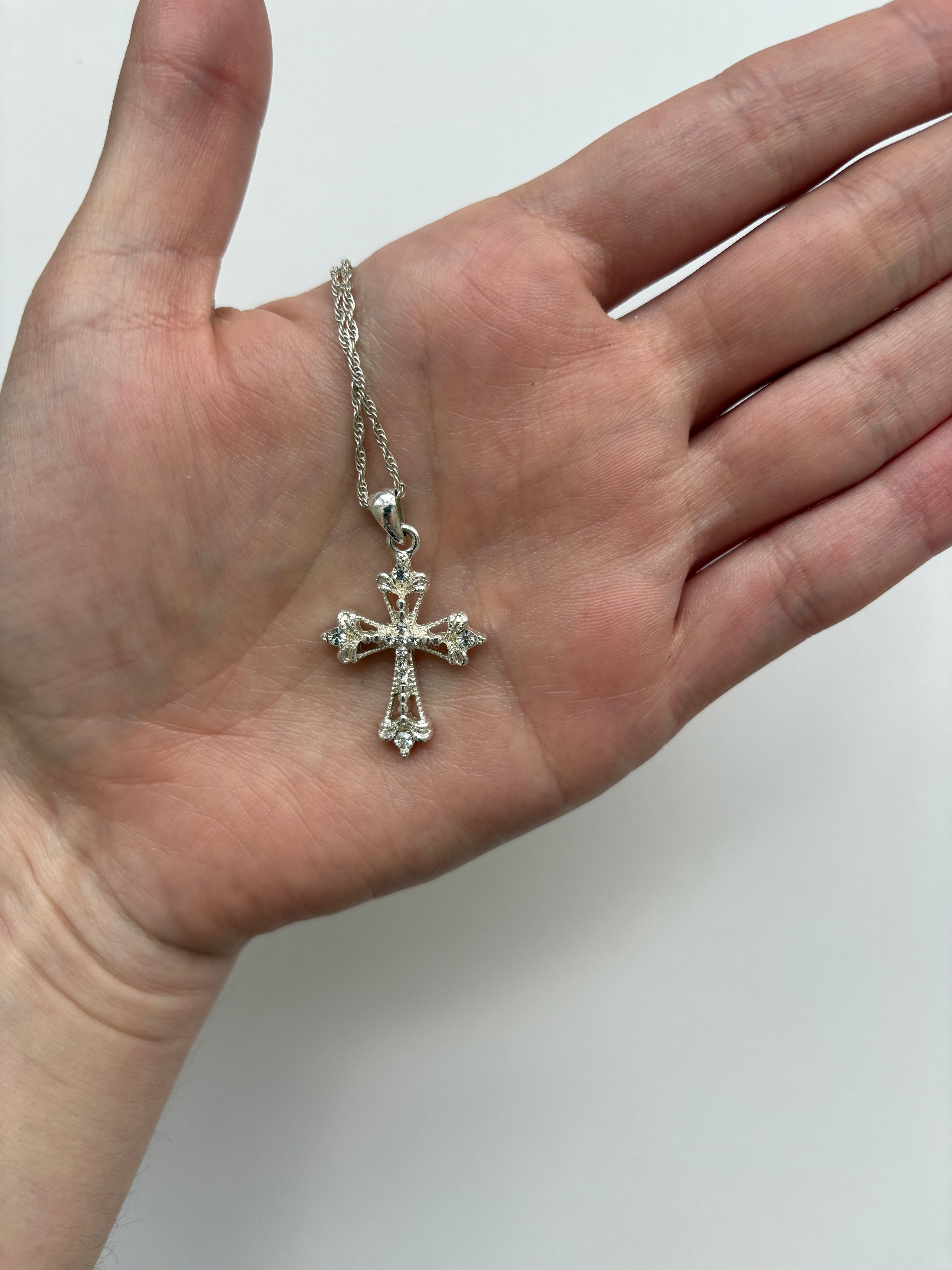 silver crucifix necklace