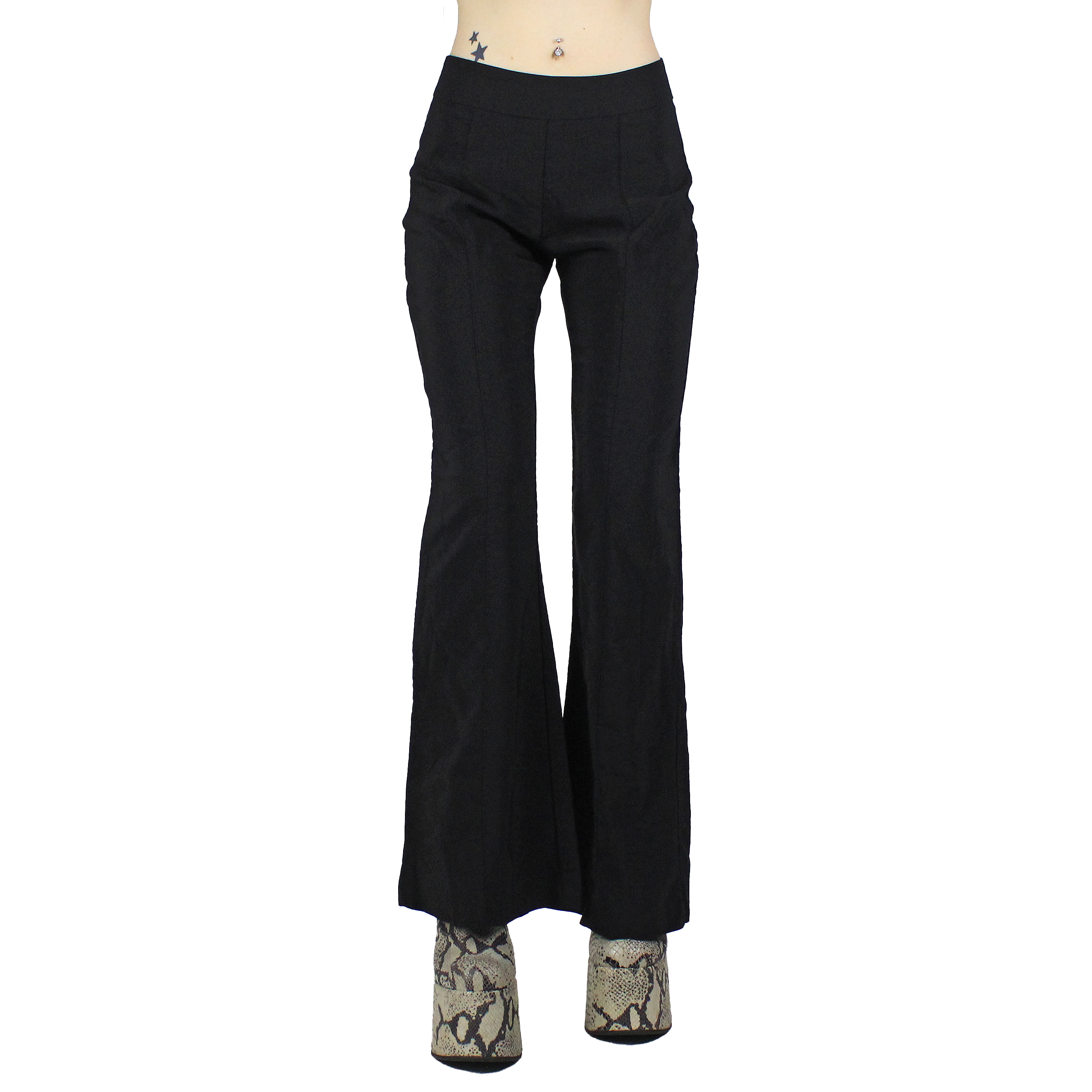Y2K Slit Black Flares (S)