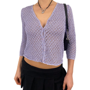 DKNY Lavender Crochet Cardi (M)