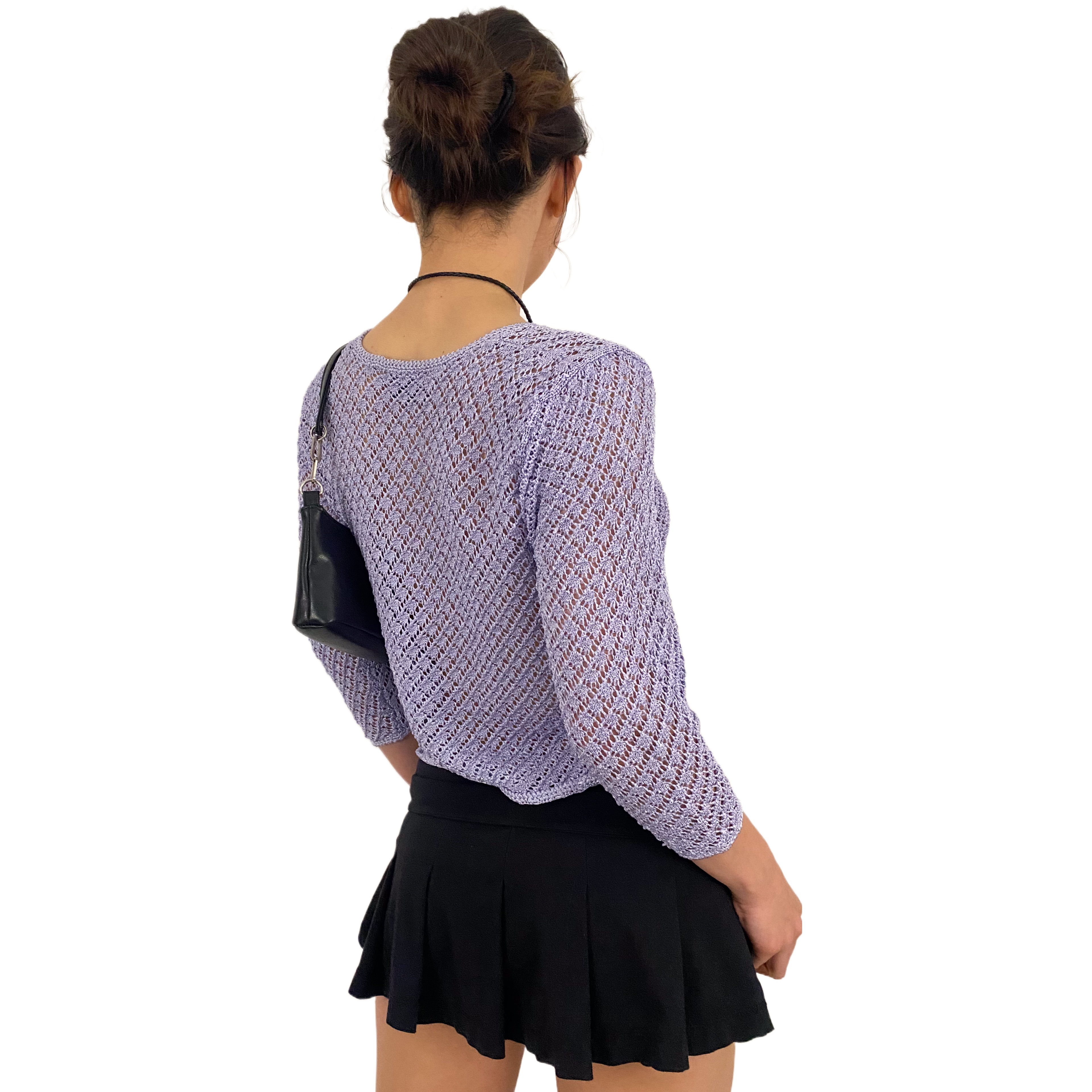 DKNY Lavender Crochet Cardi (M)
