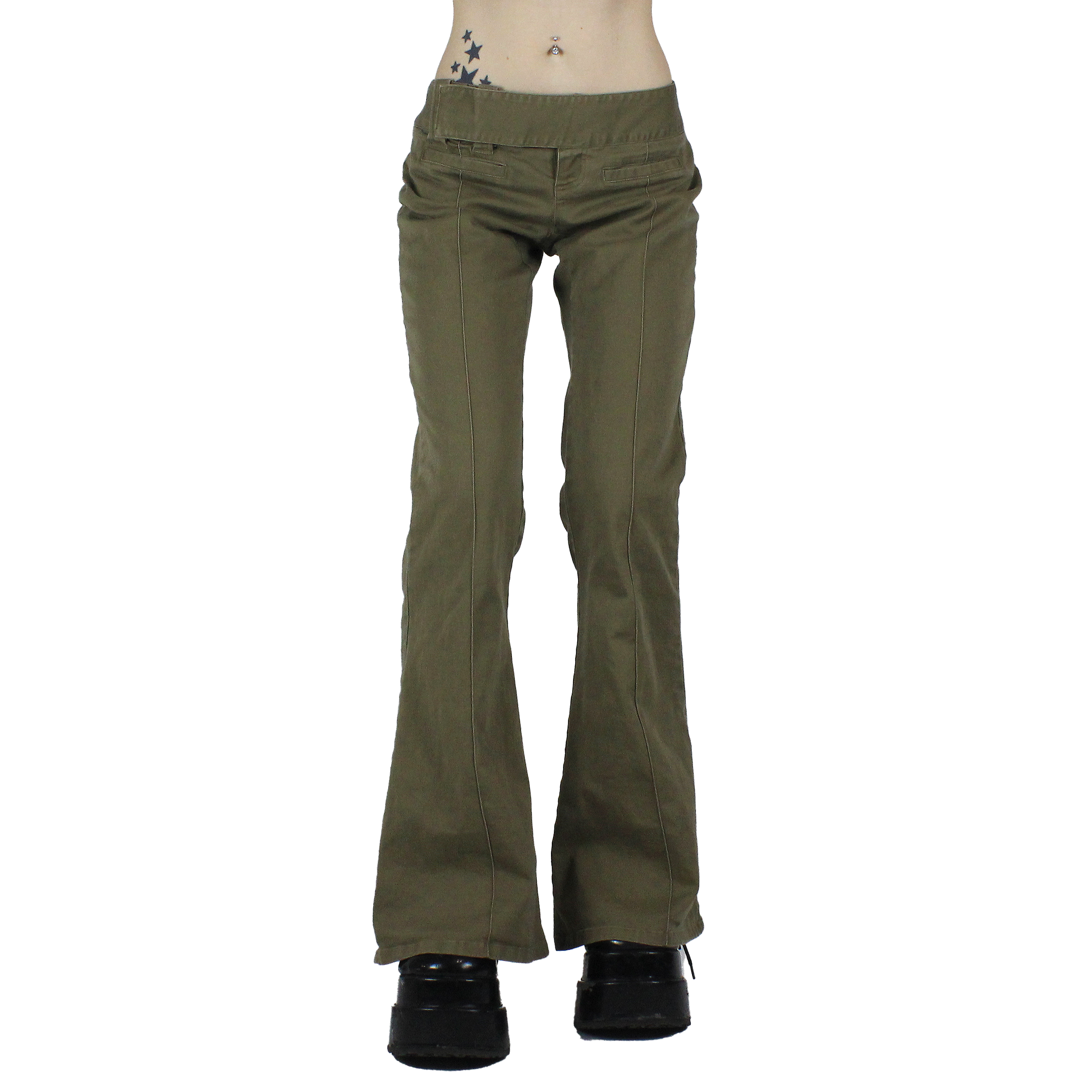 Y2K Army Green Flares (S/M)