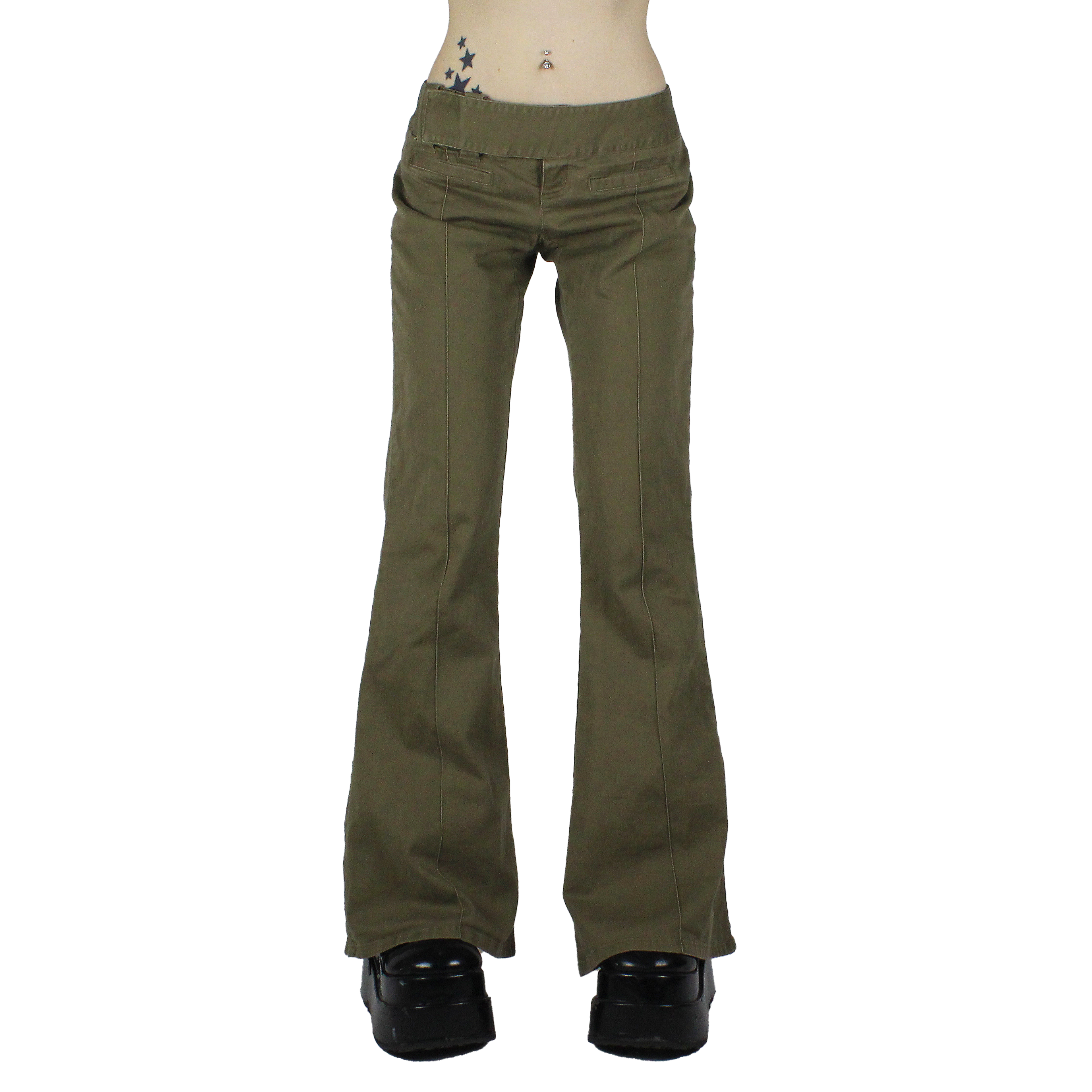 Y2K Army Green Flares (S/M)