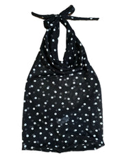 Polka Dot Mesh Cowl Neck Top (XS-XL)