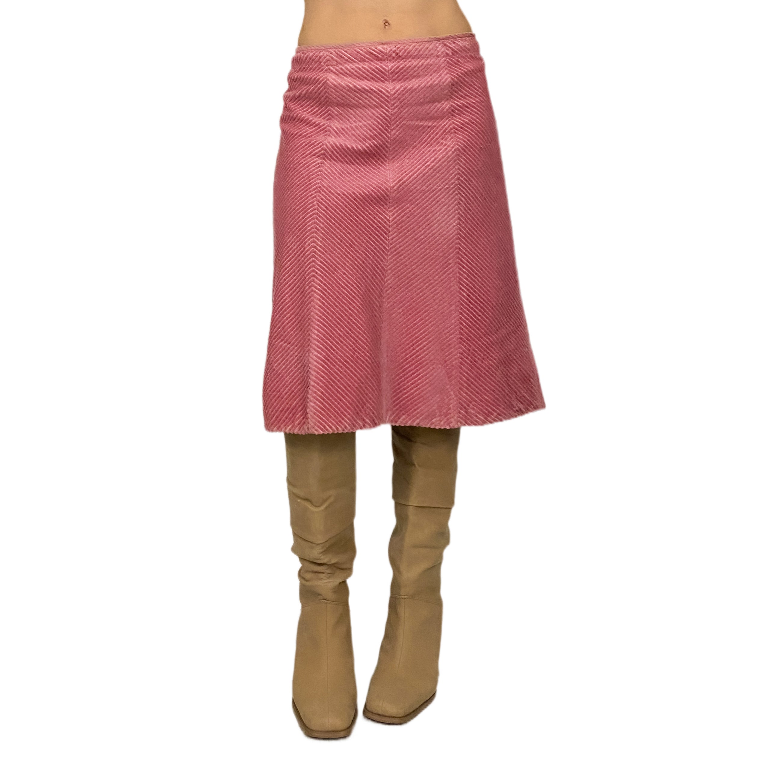 Soft Pink Corduroy Midi Skirt S Holy Thrift