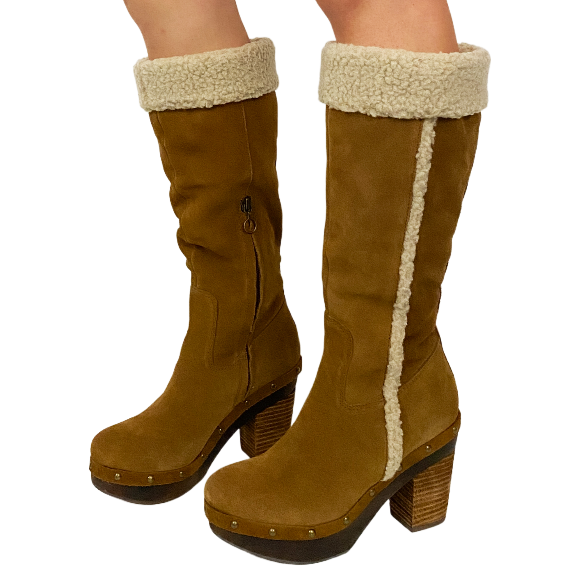 Ralph Lauren Shearling Clog Boots (7.5)