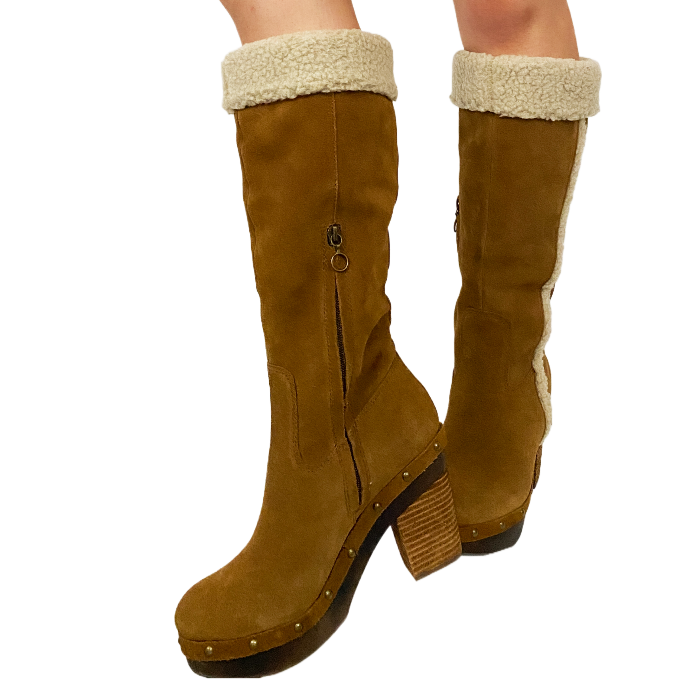 Ralph Lauren Shearling Clog Boots (7.5)