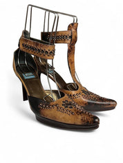 Vintage Y2K Italian Leather Heels (7.5)