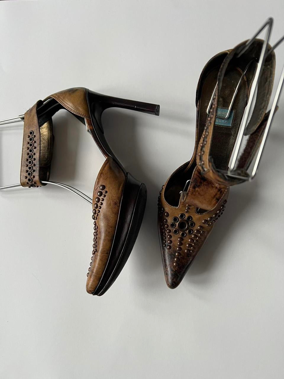 Vintage Y2K Italian Leather Heels (7.5)