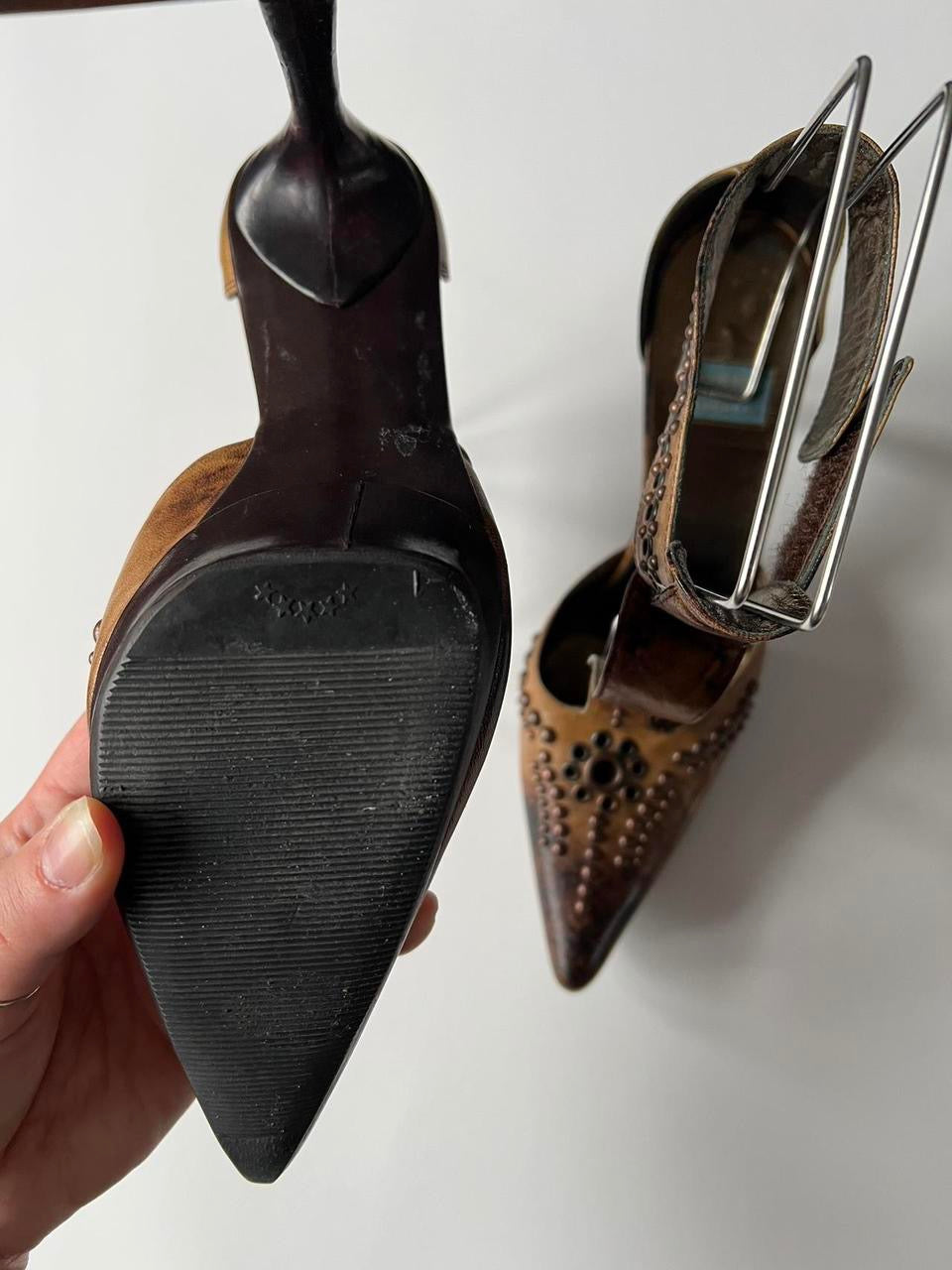 Vintage Y2K Italian Leather Heels (7.5)