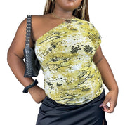 Y2K snakeskin one shoulder Top (M)