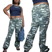 Y2K Camoflague Flare Pants (L)