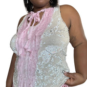Y2K Bedazzled Butterfly Tank (L)