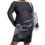 Y2K-Era Snakeskin  Midi Skirt (M)