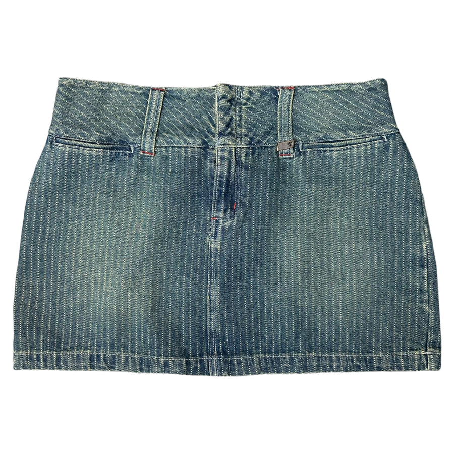 Denim Striped Miniskirt