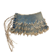 Upcycled Bespoke Denim Eyelet Skirt (M)