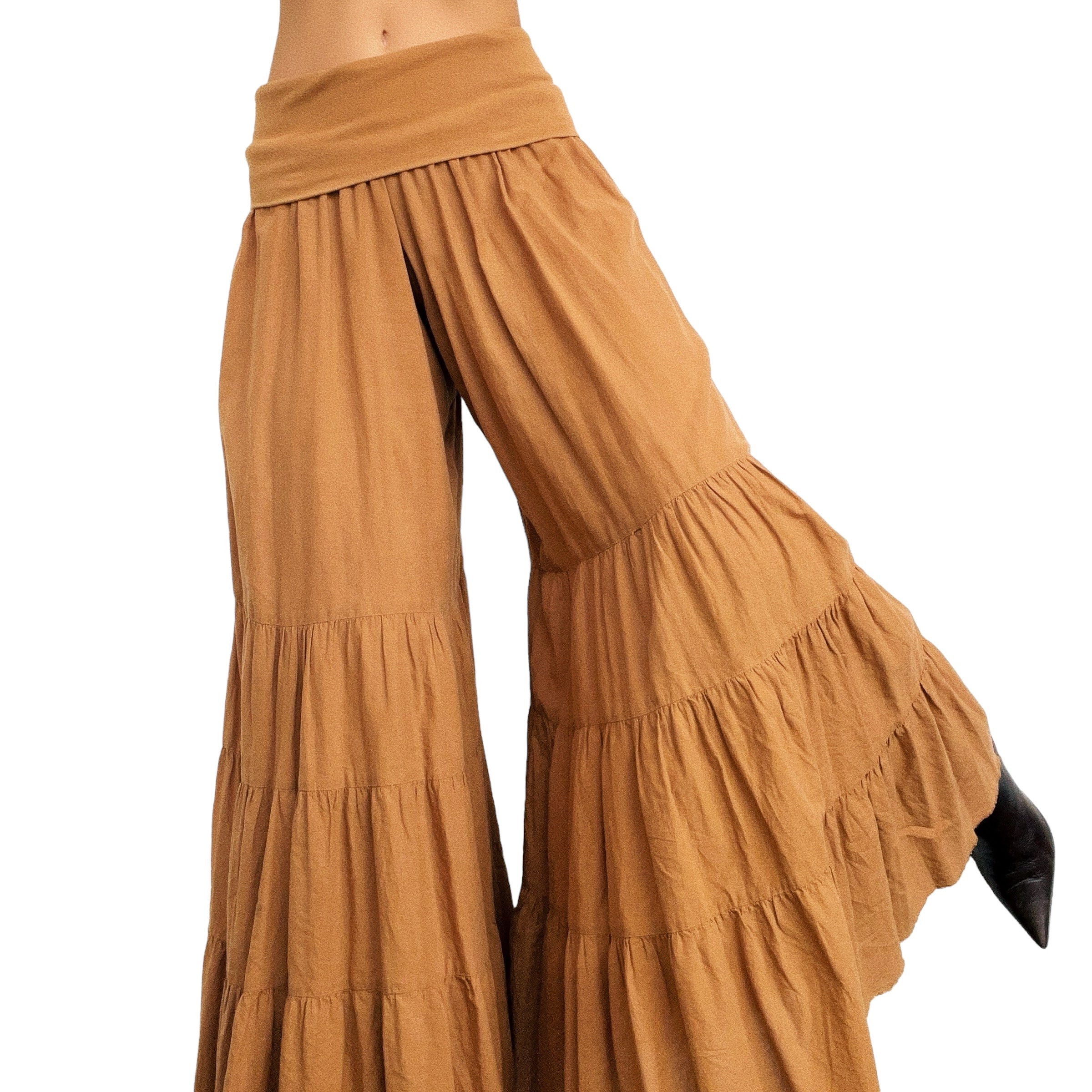 Flowy Tiered Wide Leg Pants (S)