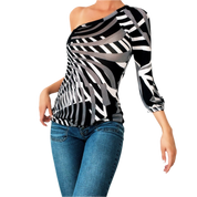 Vintage Slinky One Shoulder Top (XS)